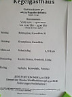 Kegelgasthaus menu