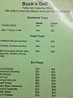 Buck's Quick Stop And Deli menu