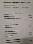 Gaststätte Hohewurth Hersemeier menu