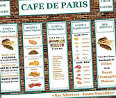 Cafe De Paris menu