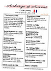 Auberge De La Vallee De La Gorre menu