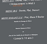 La Petite Auberge menu