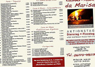 Pizzeria Da Marisa menu