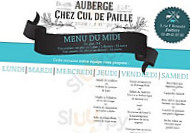 Le Cul de Paille menu