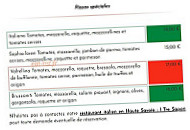 I Tre Sapori menu