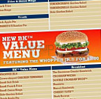 Burger King menu