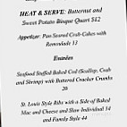 Tucker's Restaurant menu