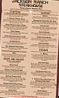 Jackson Ranch Steakhouse menu