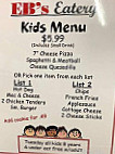 Eb's Eatery menu