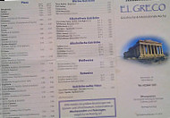 El Greco menu