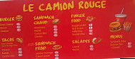 Le Camion Rouge menu