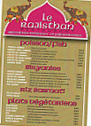 Le Rajisthan menu