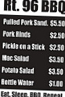 Route 96 Bbq menu