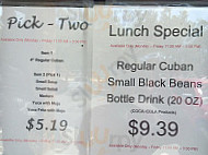 Rincon Cubano menu