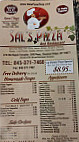 Sal's Pizza menu