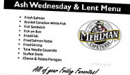 Mehlman's Cafeteria menu