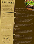 T Burger menu