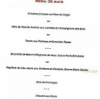 Auberge du poirier menu