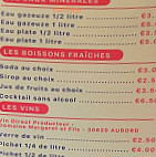 Le Grand Bleu menu