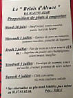 Au Relais D'alsace menu