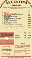 Argentina menu