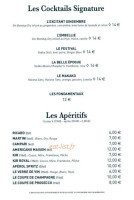 La Belle Epoque menu