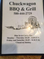 Chuckwagon -b-que Grill menu