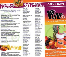 Pulp Juice Smoothie menu