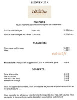 La Ferme Du Bout Des Pres menu