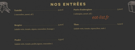 Chez Sybelle menu