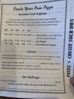 Sunshine Pizza menu