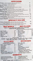 Jo Ji's Sushi Teppan Grill menu