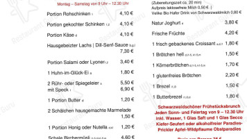 SchwarzwaldschÖn Im Rathaus Café Staufen menu