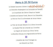 Les Tourelles menu