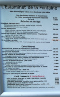 L'estaminet De La Fontaine menu