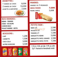 Snack Du Centre menu