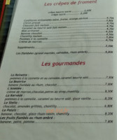 Creperie du plat pays menu