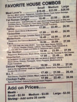 Giovanni's Mountain Pizza menu