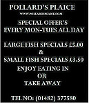 Pollard's Plaice menu