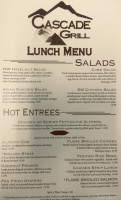 Cascade Grill menu