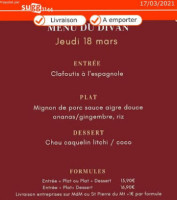 Le Divan menu