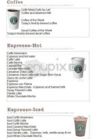 Starbucks menu