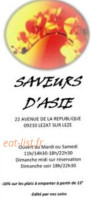 Les Saveurs De L'asie menu