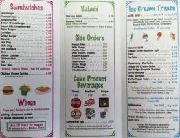 Speedy's Tasty Treats menu