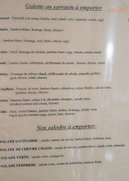 La Cascade menu