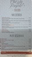 Café Brasserie Chez La Préfète menu