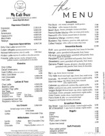 My Cafe Buzz menu