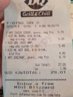 Dairy Queen Grill Chill menu