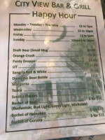 City View Grill menu