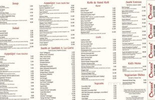 Chikara Sushi Asian Fusion menu